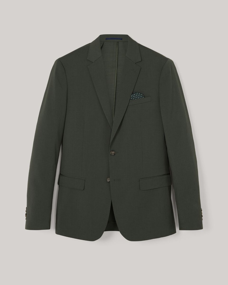 Wool Blend Soft Tailored Jacket, Khaki, hi-res